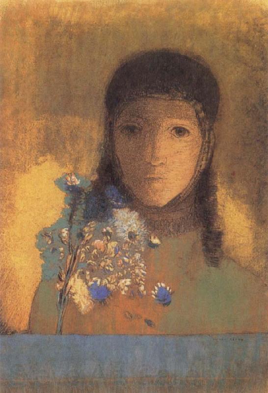 Odilon Redon Lady with Wildflowers Germany oil painting art